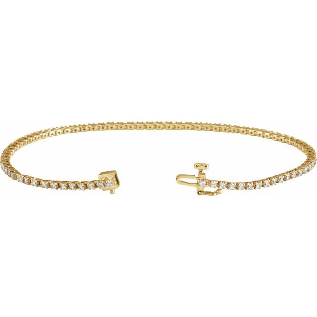 14K Yellow 1 CTW Natural Diamond Line 7 1/4" Bracelet
