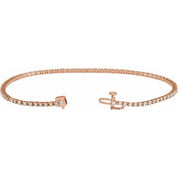 14K Rose 1 CTW Lab-Grown Diamond Line 7 1/4" Bracelet