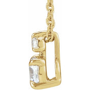 14K Lab-Grown Diamond Claw-Prong Necklace 16-18" with 1/4 to 1 CTW Diamond Weight
