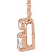 14K Lab-Grown Diamond Claw-Prong Necklace 16-18" with 1/4 to 1 CTW Diamond Weight