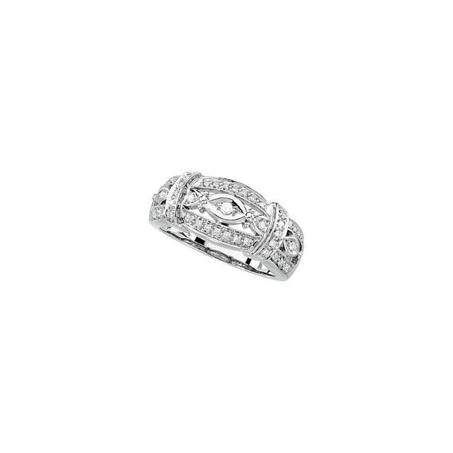 14K White 1/4 CTW Natural Diamond Ring