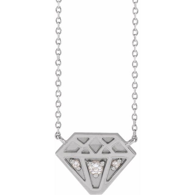 Platinum .07 CTW Natural Diamond 18" Necklace