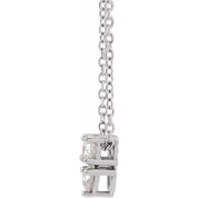 Sterling Silver 1/4 CTW Natural Diamond Two-Stone 16-18" Necklace