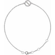 14K White .03 CTW Natural Diamond Circle 6 1/2-7 1/2" Bracelet