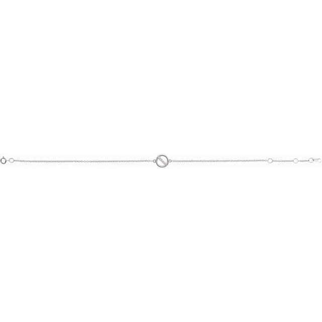 14K White .03 CTW Natural Diamond Circle 6 1/2-7 1/2" Bracelet