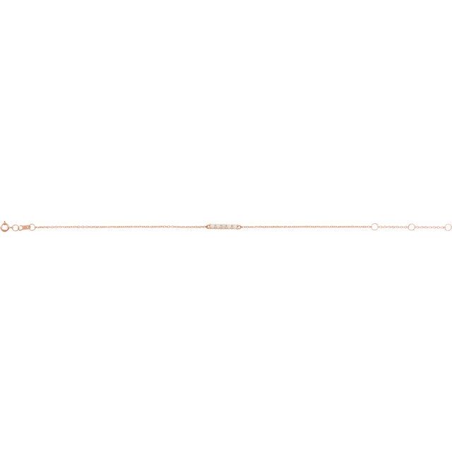 14K Rose Natural Ethiopian Opal Bar 6 1/2-7 1/2" Bracelet