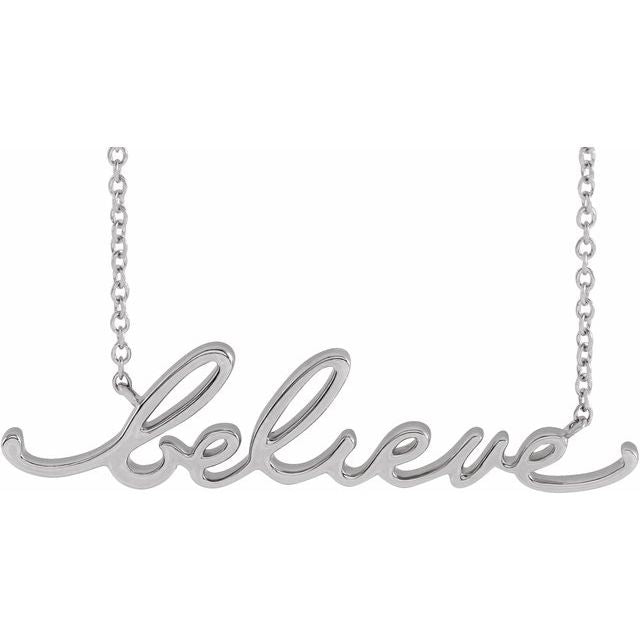 Platinum Believe 16" Necklace
