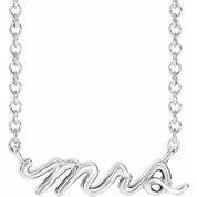 Sterling Silver Mrs 16" Necklace