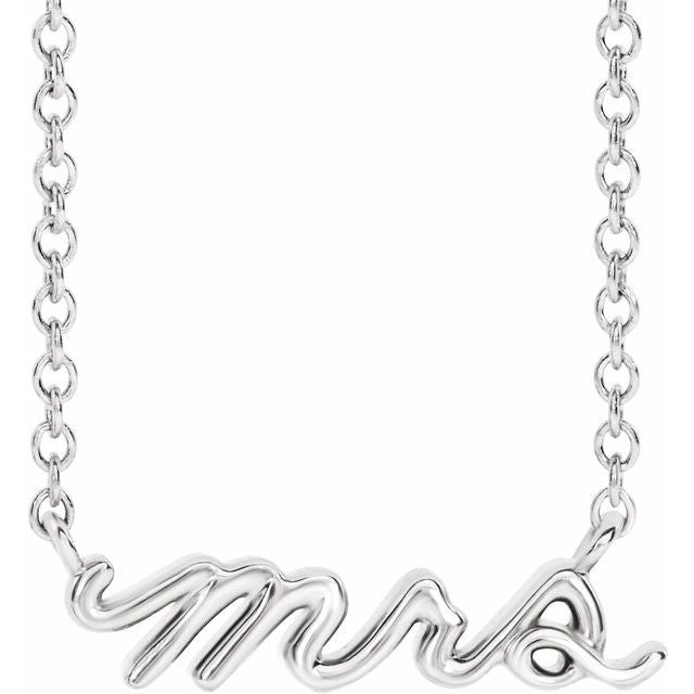 Sterling Silver Mrs 16" Necklace