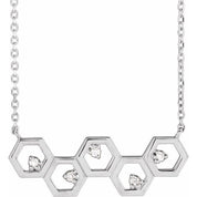 Platinum .04 CTW Natural Diamond Honeycomb 18" Necklace