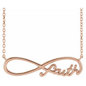 14K Faith Infinity 18" Necklace