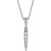Platinum 1/10 CTW Natural Diamond Spike 16-18" Necklace