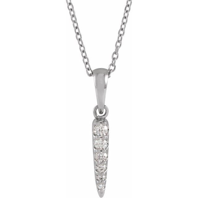 Platinum 1/10 CTW Natural Diamond Spike 16-18" Necklace