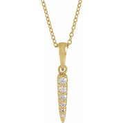 14K 1/10 CTW Natural Diamond Spike Necklace 16-18"