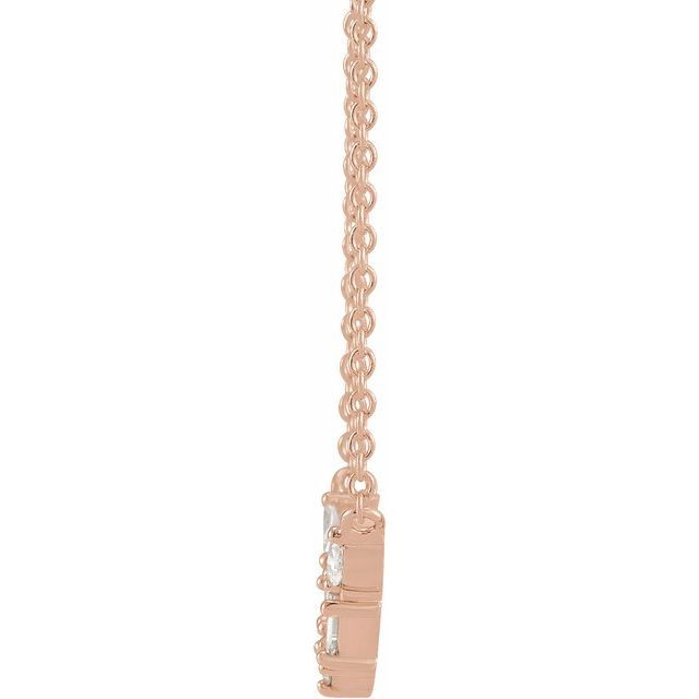 14K 1/6 CTW Natural Diamond V Necklace 16"