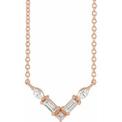 14K 1/6 CTW Natural Diamond V 18" Necklace