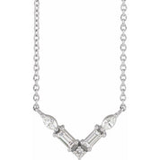 14K 1/6 CTW Natural Diamond V 18" Necklace
