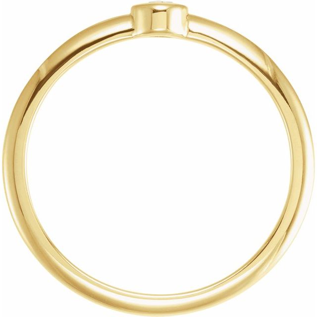 14K Yellow .03 CT Rose-Cut Natural Diamond Stackable Ring
