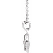 Sterling Silver .03 CTW Natural Diamond Seashell 16-18" Necklace