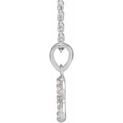 Sterling Silver .03 CTW Natural Diamond Petite Infinity 16-18" Necklace