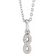 14K .03 CTW Natural Diamond Petite Infinity Necklace 16-18"