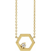 14K .06 CT Natural Diamond Honeycomb 16" Necklace