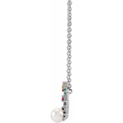 Platinum Akoya Cultured Pearl Hold You Forever? Rainbow Baby 18" Necklace