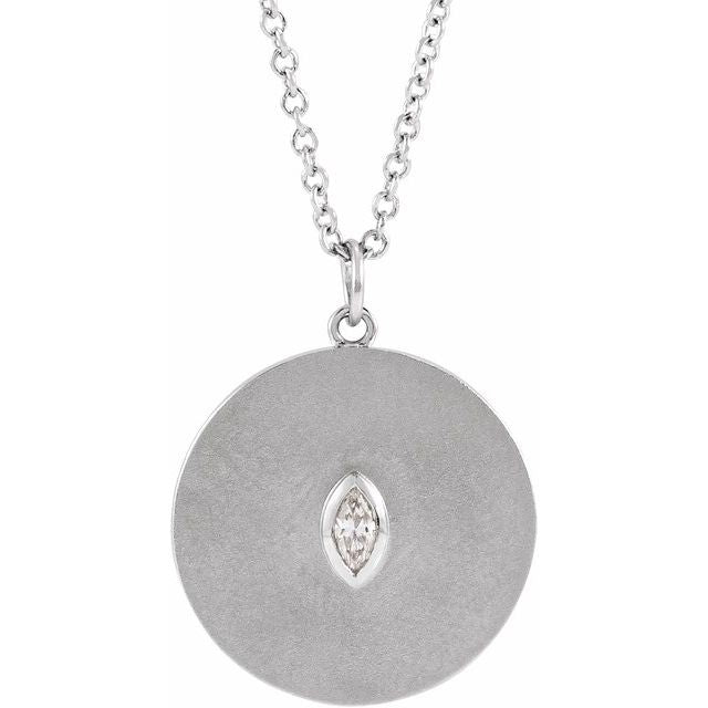 Platinum .05 CT Natural Diamond Disc 16-18" Necklace