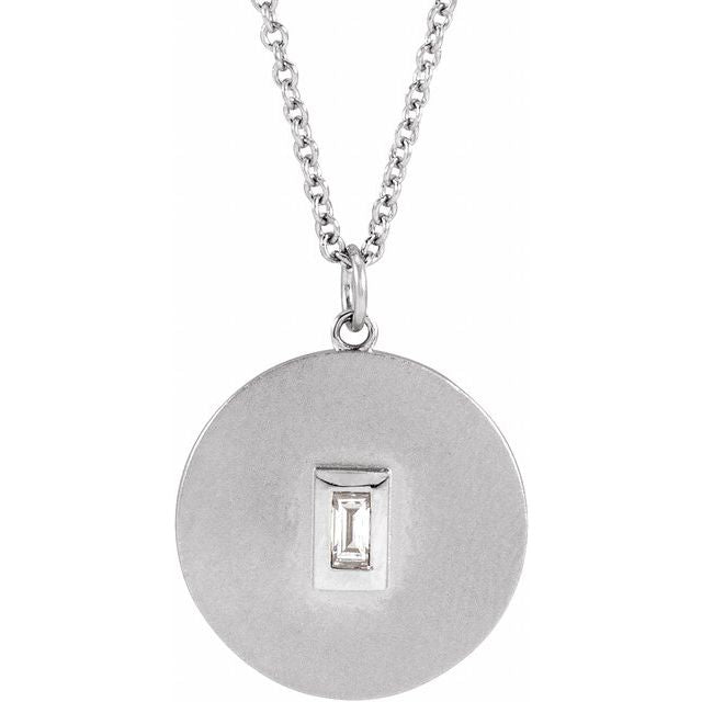 Sterling Silver .08 CT Natural Diamond Disc 16-18" Necklace