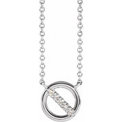 14K .03 CTW Natural Diamond Circle Necklace 16"