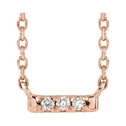 14K .03 CTW Natural Diamond French-Set Bar 18" Necklace
