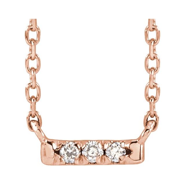 14K .03 CTW Natural Diamond French-Set Bar 18" Necklace