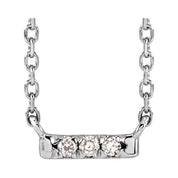 Platinum .03 CTW Natural Diamond French-Set Bar 18" Necklace
