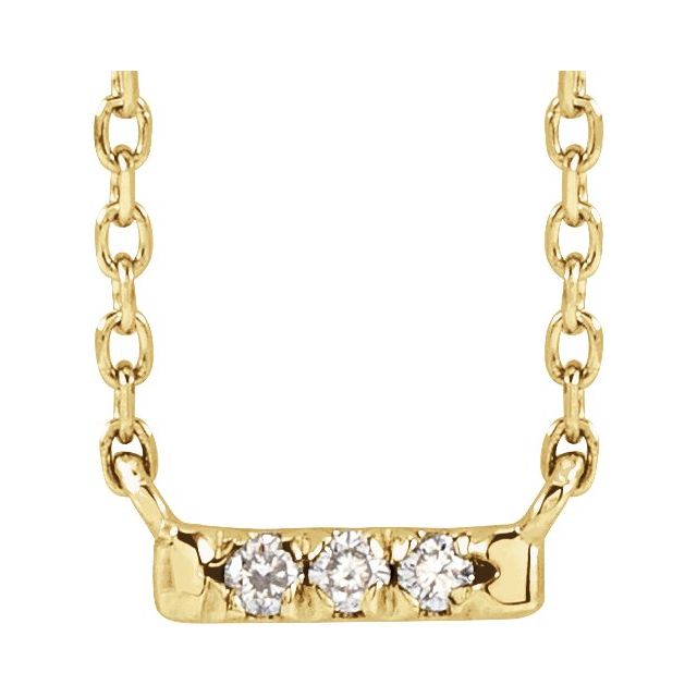 14K .03 CTW Natural Diamond French-Set Bar 18" Necklace