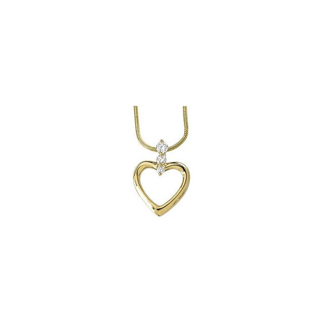 14K Yellow 1/5 CTW Natural Diamond Heart 18" Necklace