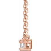 14K 1/8 CT Natural Diamond Solitaire 16" Necklace in Yellow, White, and Rose Gold