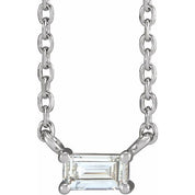 Platinum .07 CT Natural Diamond Solitaire 16" Necklace