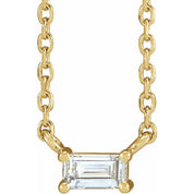 14K 1/8 CT Natural Diamond Solitaire 16" Necklace in Yellow, White, and Rose Gold