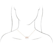 14K 1/5 CTW Natural Diamond Fringe Bar 18" Necklace