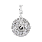 14K 6 mm 3/8 CTW Natural Diamond Ball Necklace 16-18"