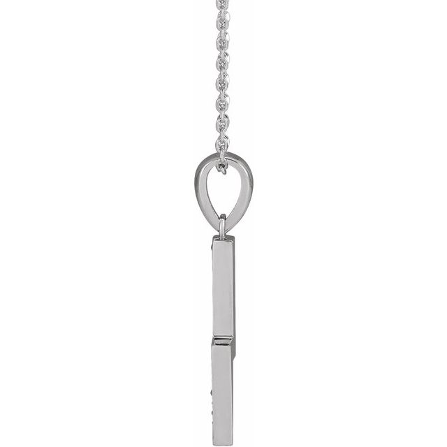 Sterling Silver .08 CTW Natural Diamond Lightning Bolt 16-18" Necklace