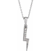 Platinum .08 CTW Natural Diamond Lightning Bolt 16-18" Necklace
