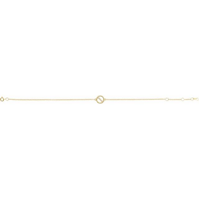 14K Yellow .03 CTW Natural Diamond Circle 6 1/2-7 1/2" Bracelet