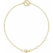 14K Yellow .03 CTW Natural Diamond Circle 6 1/2-7 1/2" Bracelet