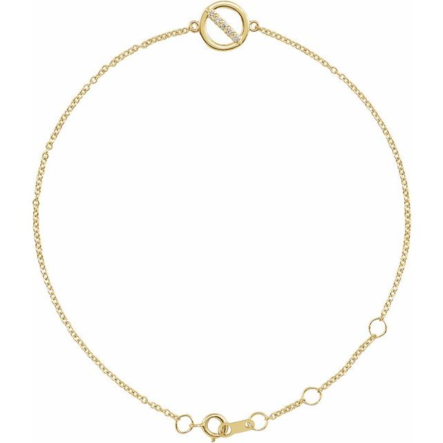 14K Yellow .03 CTW Natural Diamond Circle 6 1/2-7 1/2" Bracelet