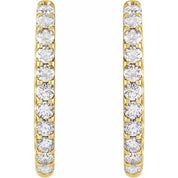 14K Yellow 3 CTW Natural Diamond Inside-Outside Hinged 28.3 mm Hoop Earrings