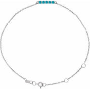 Platinum Natural Turquoise Bar 6 1/2-7 1/2" Bracelet