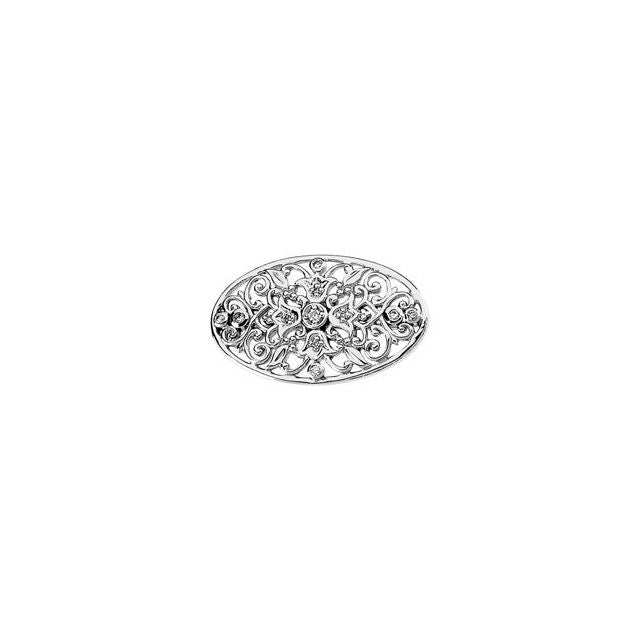 14K White 1/6 CTW Natural Diamond Brooch