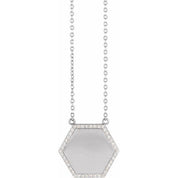 14K 1/10 CTW Natural Diamond Hexagon 18" Necklace