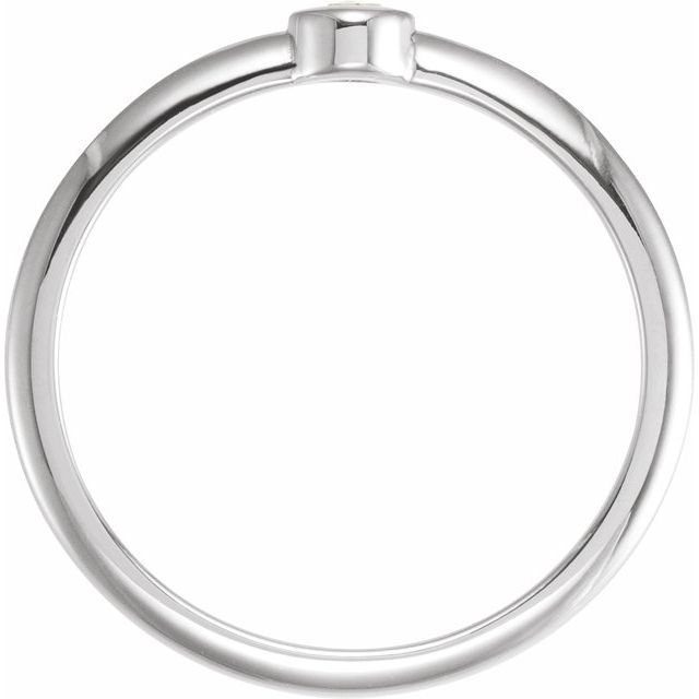 Platinum .03 CT Rose-Cut Natural Diamond Stackable Ring